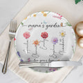 Mama's Garden Plate Gift for Mom with Kid's Name and Birth Flower

