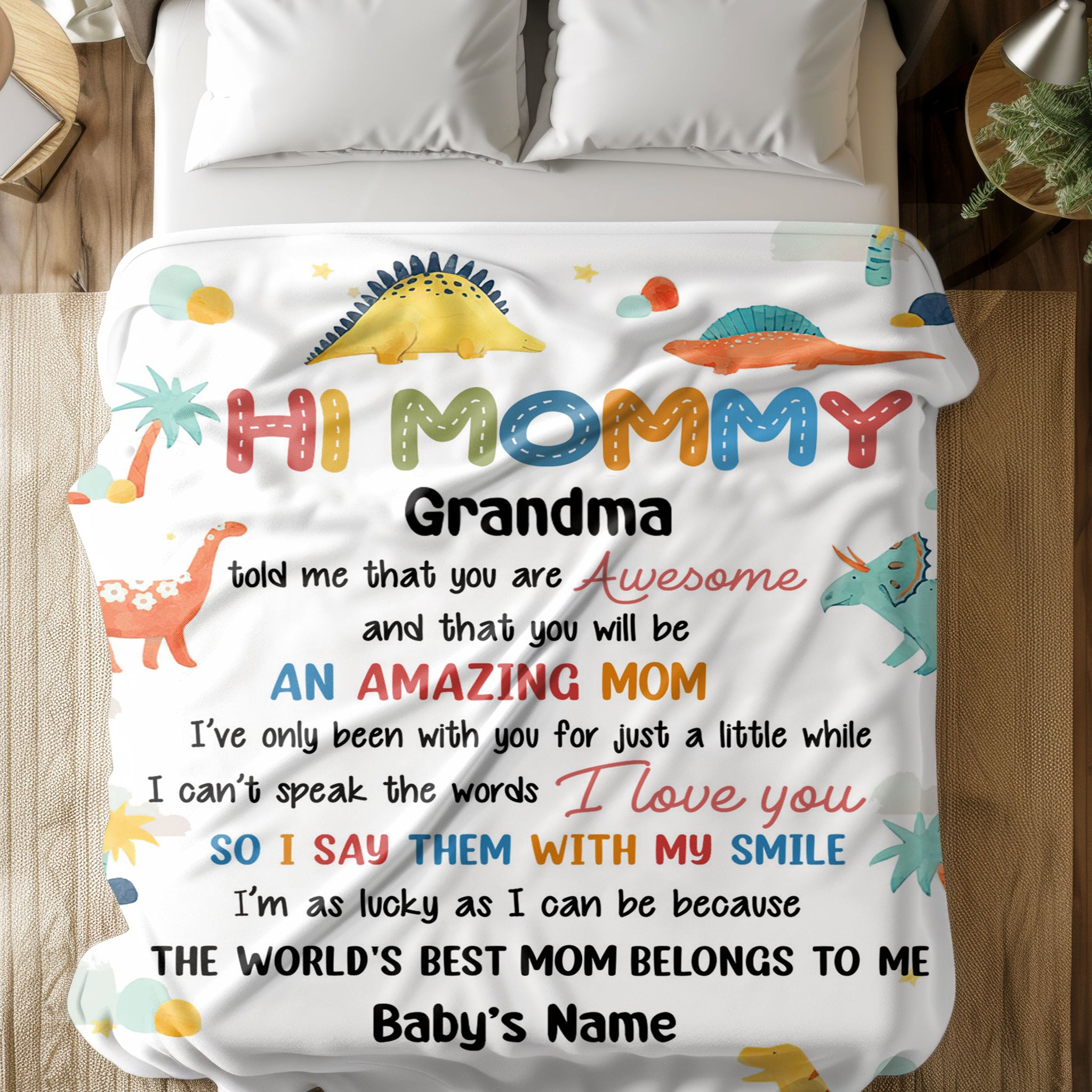 Mommy Grandma Told Me You Are Awesome Amazing Mother Personalized Blanket - Gifts for Mom