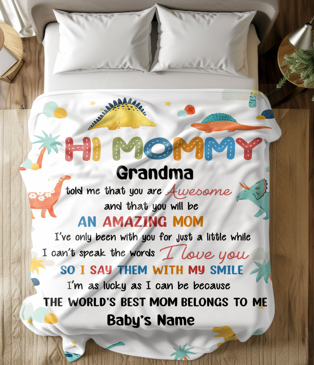 Mommy Grandma Told Me You Are Awesome Amazing Mother Personalized Blanket - Gifts for Mom