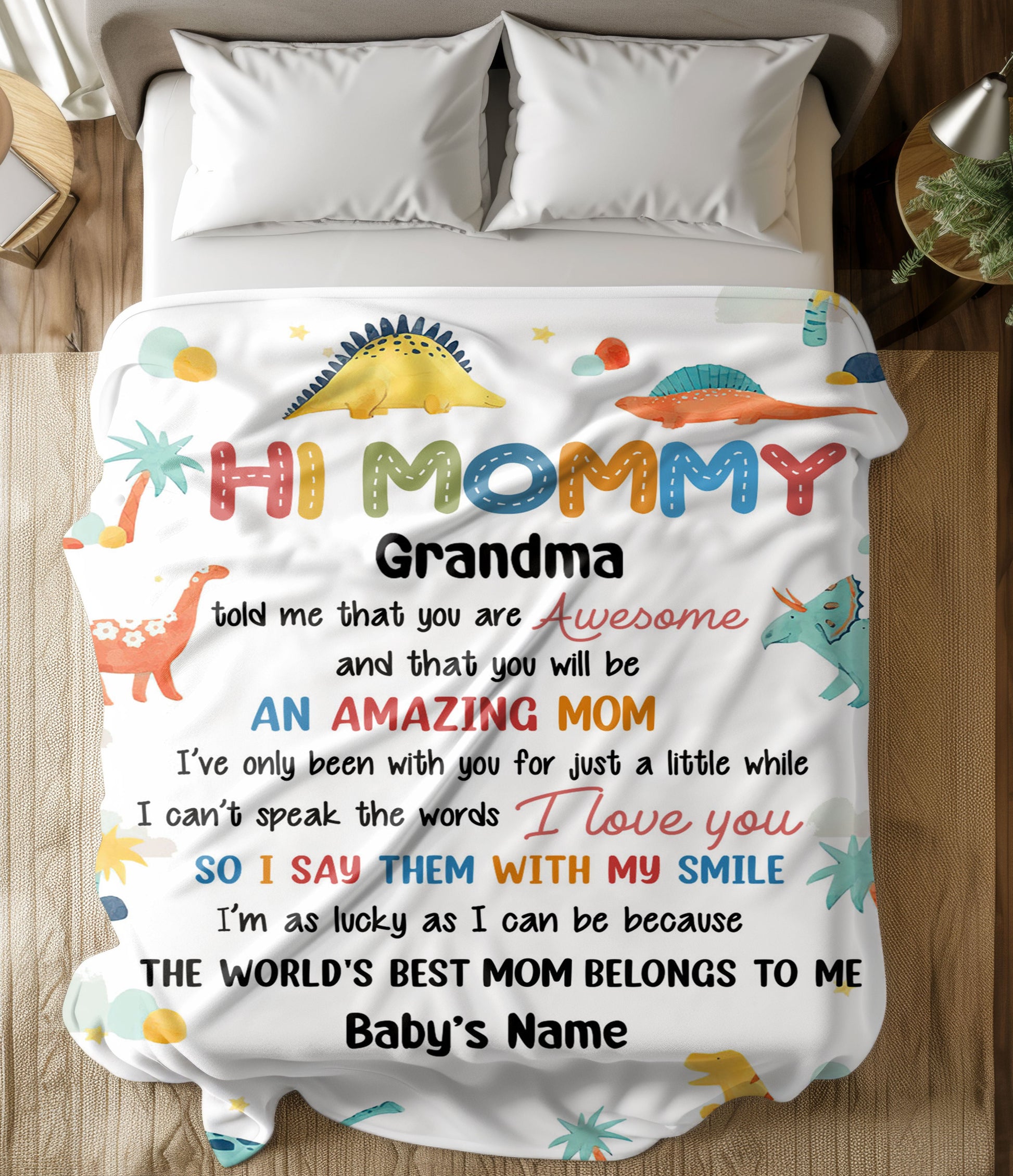 Mommy Grandma Told Me You Are Awesome Amazing Mother Personalized Blanket - Gifts for Mom
