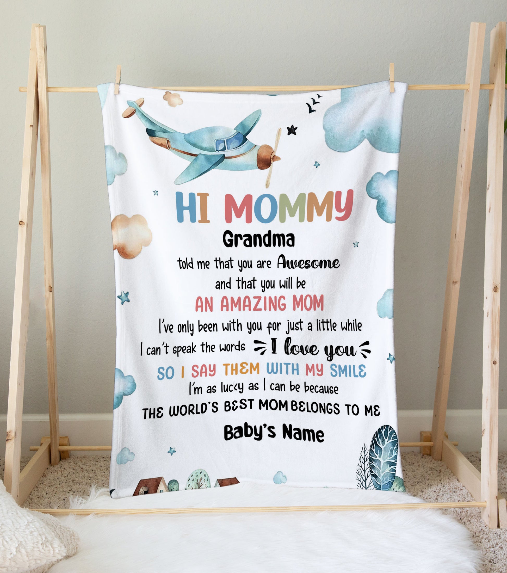 Mommy Grandma Told You Awesome and Will Be Amazing Personalized Blanket