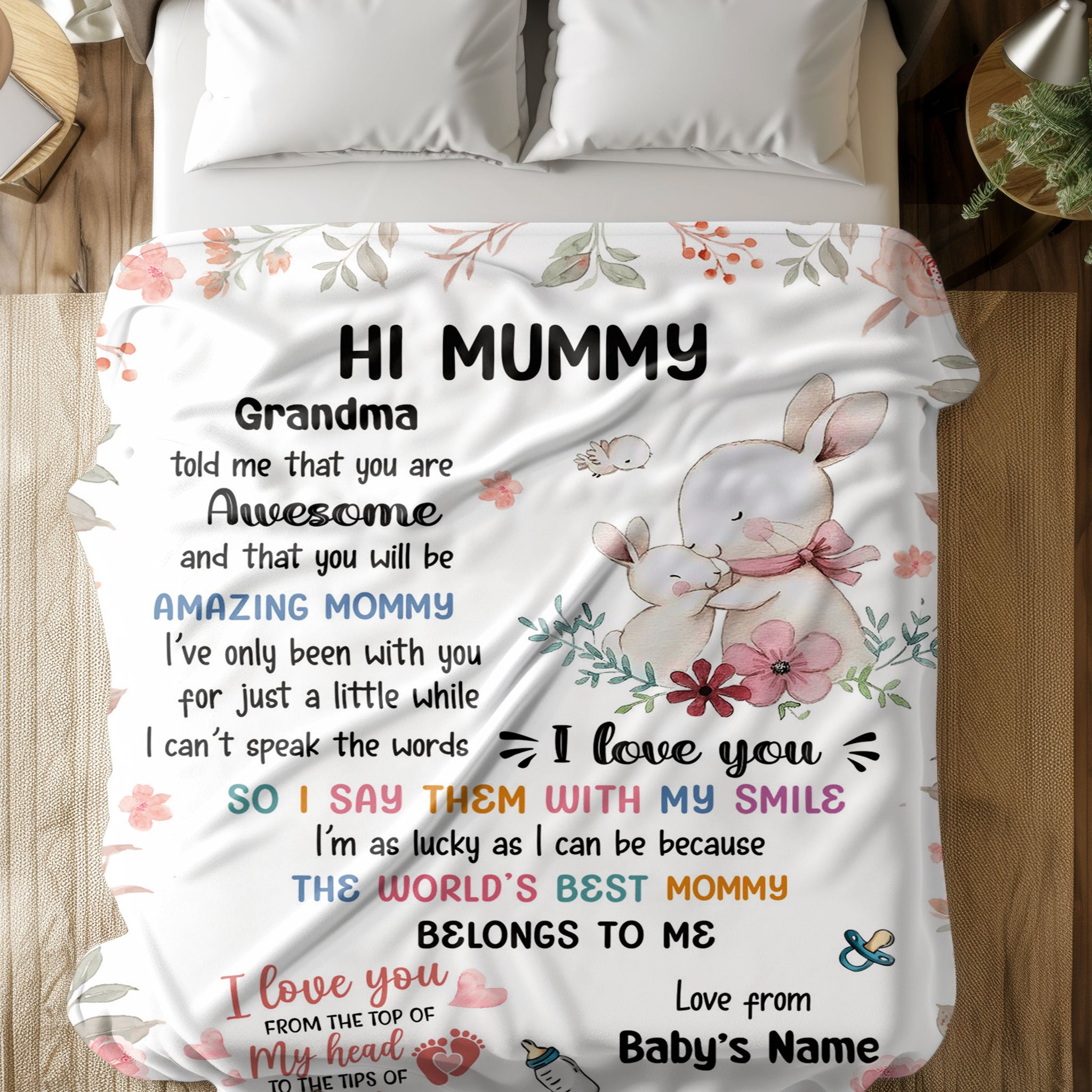 Grandma says you're awesome and will be amazing Personalized Blanket - Gifts for Mom