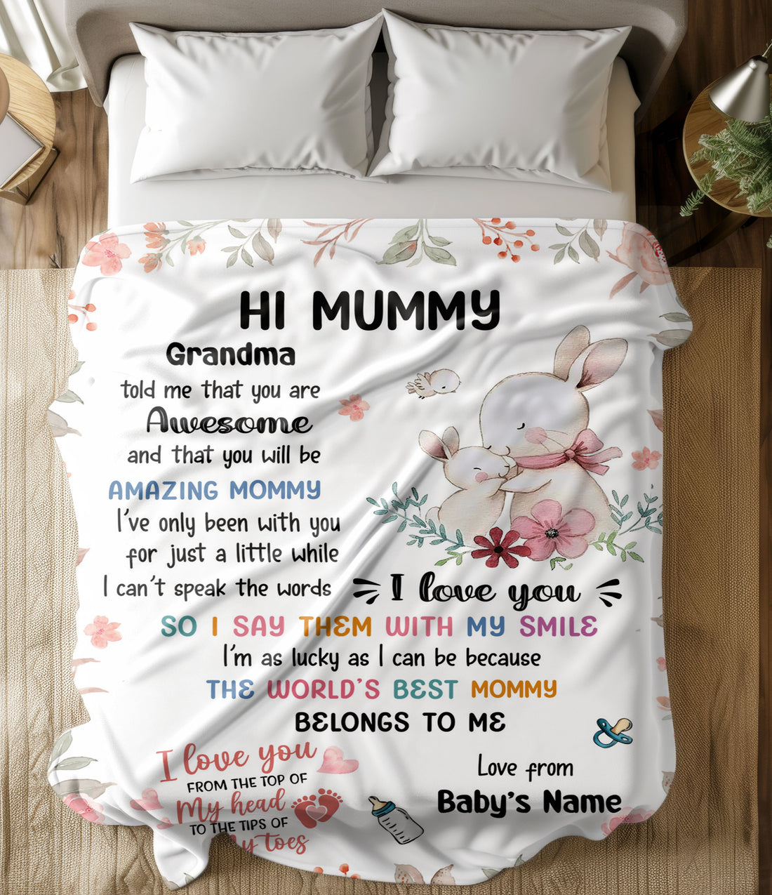 Grandma says you're awesome and will be amazing Personalized Blanket - Gifts for Mom