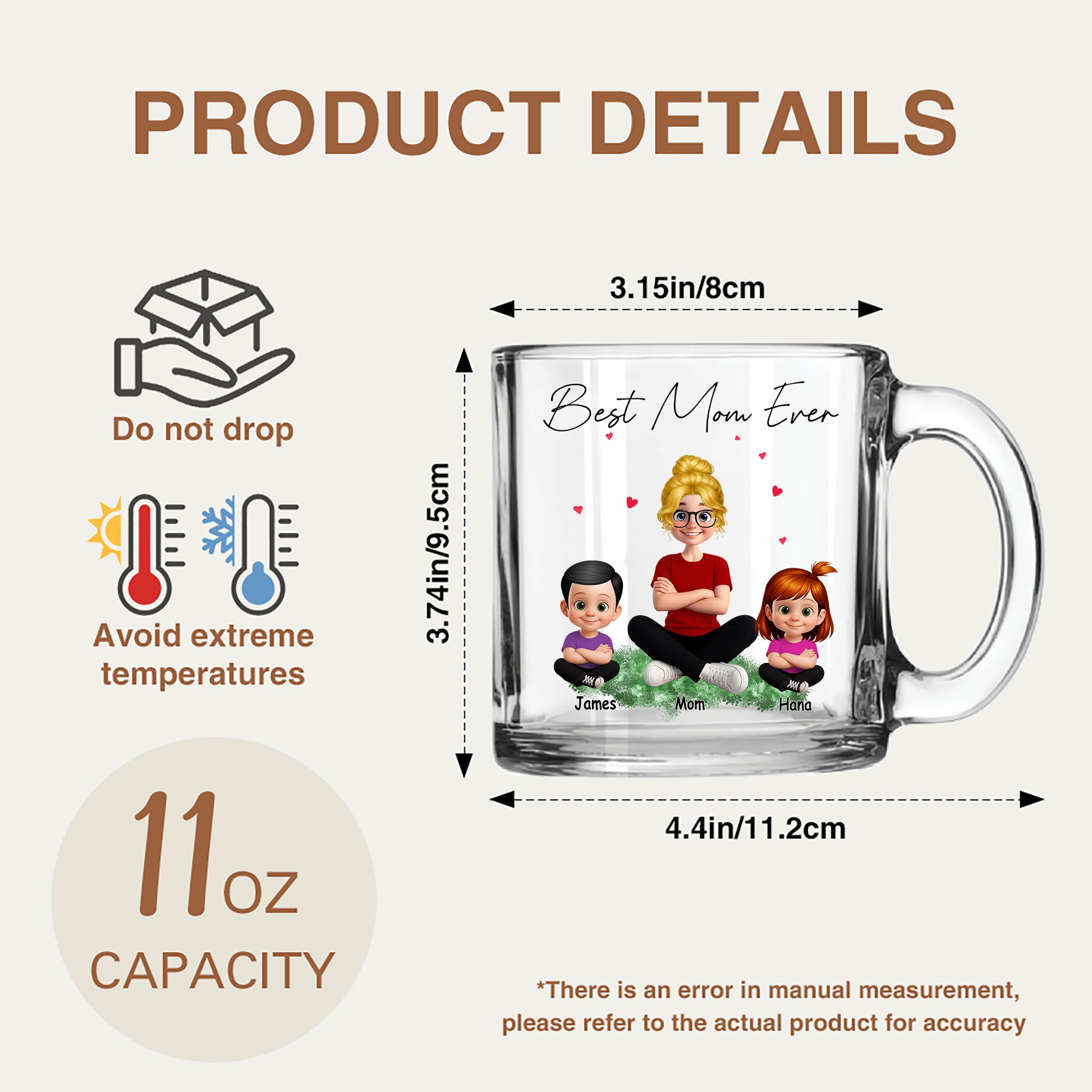 Mother's Day Gift - Personalized Mom & Kids Mug with Custom Characters
