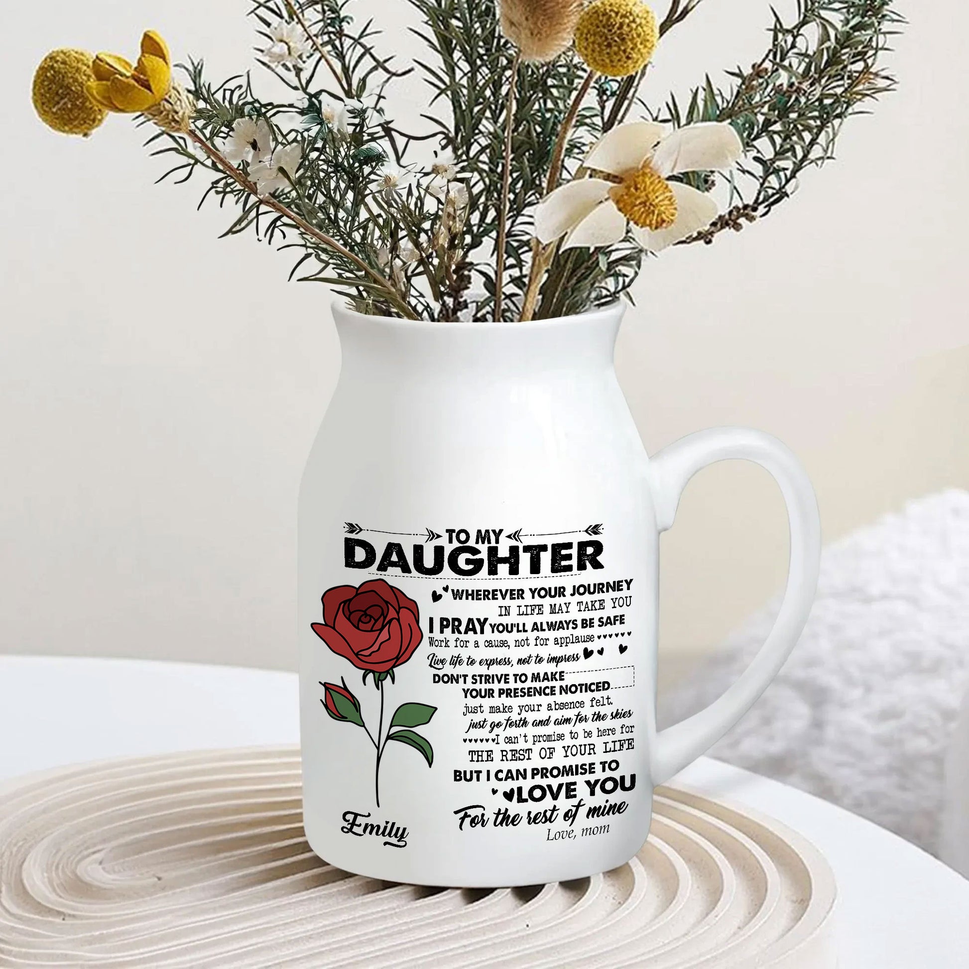 Mother's Inspirational Message Keepsake | Custom Birth Flower Gift For Daughter
