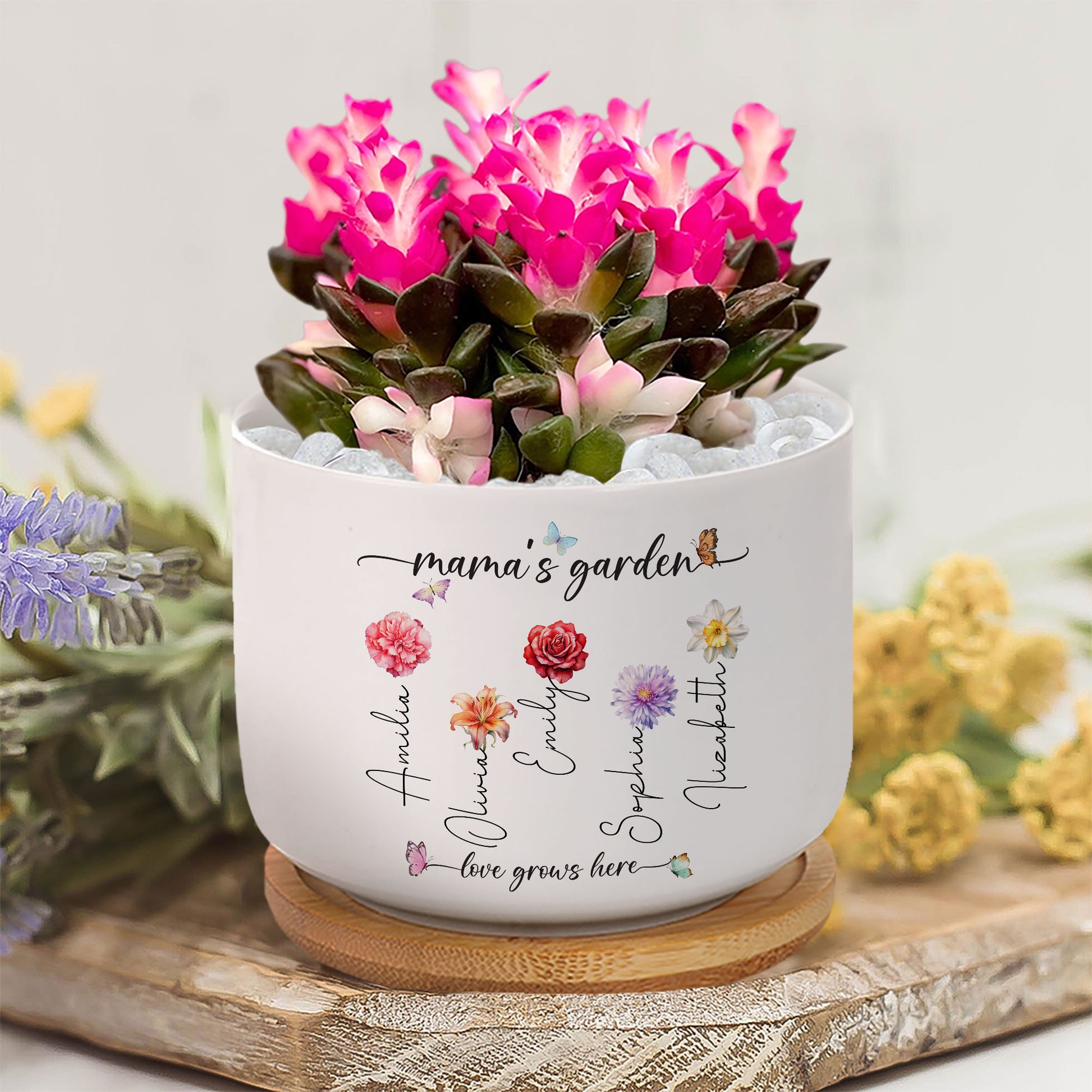 Nana's Garden: A Birth Flower Personalized Pot to Celebrate Unconditional Love