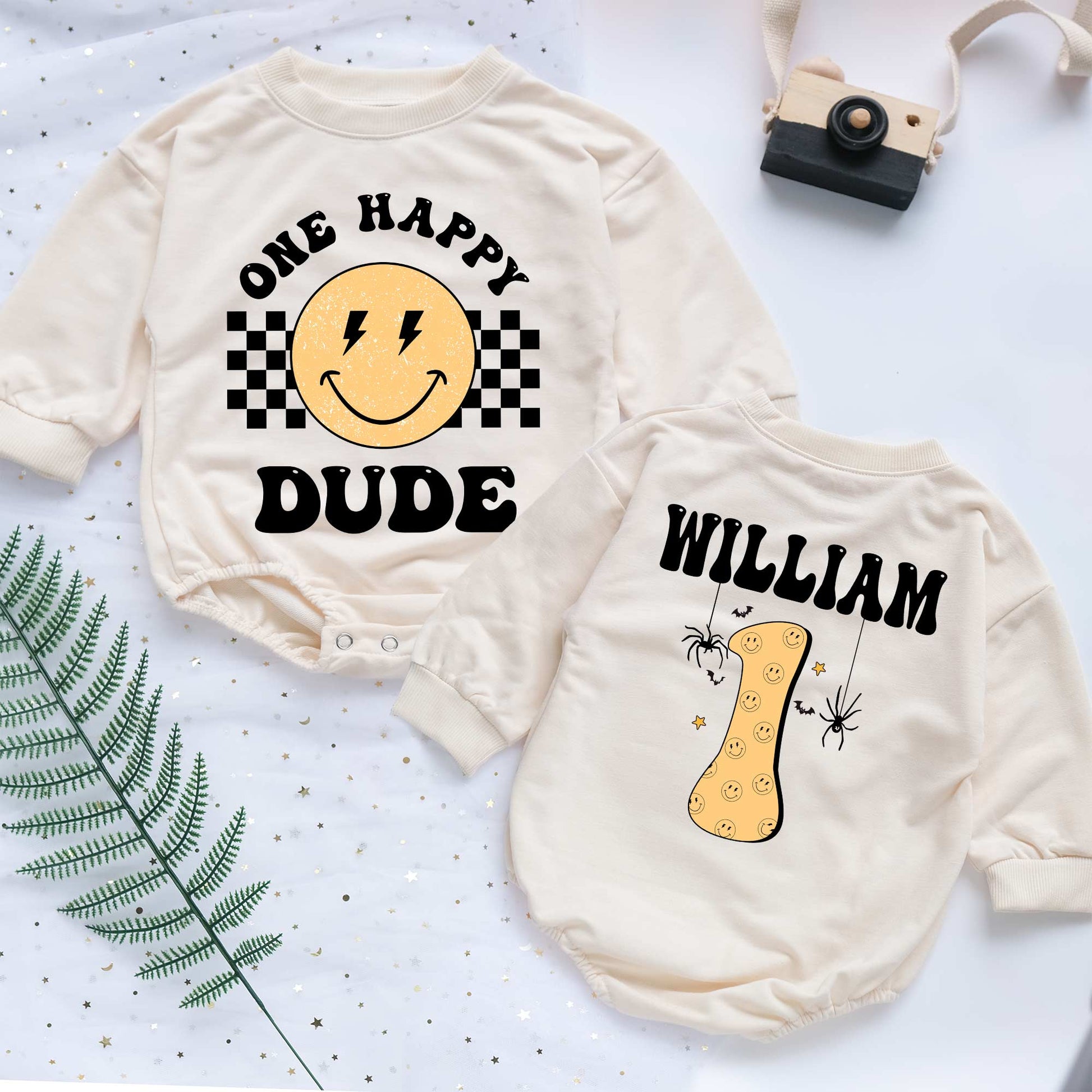 One Happy Dude Personalized Baby Romper - Short/Long Sleeve (0-2Y) - LuthCreative