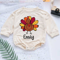 Thanksgiving Turkey Personalized Baby Romper - Short/Long Sleeve (0-2Y) - LuthCreative