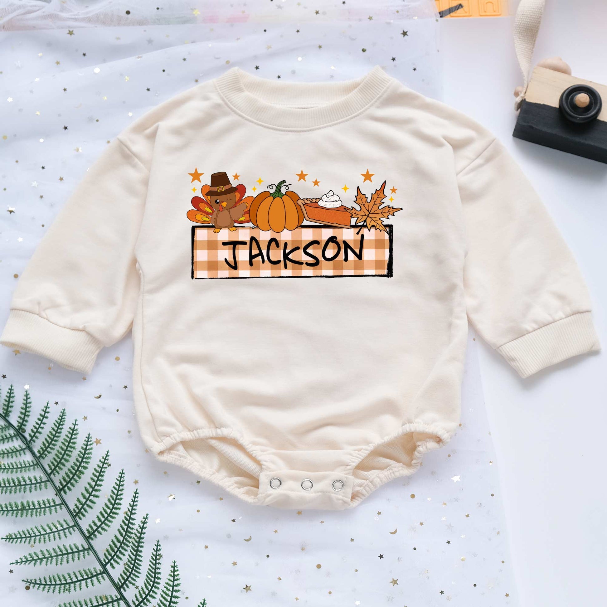 Thanksgiving Personalized Baby Romper - Short/Long Sleeve (0-2Y) - LuthCreative