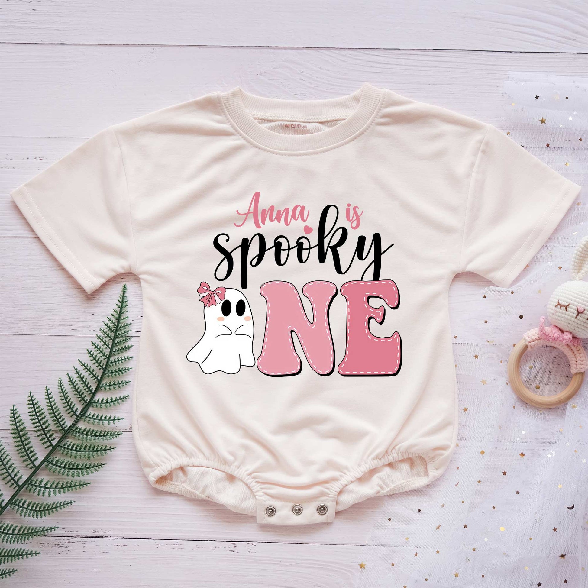 Spooky "Little Boo" Personalized Baby Romper - Short/Long Sleeve (0-2Y) - LuthCreative