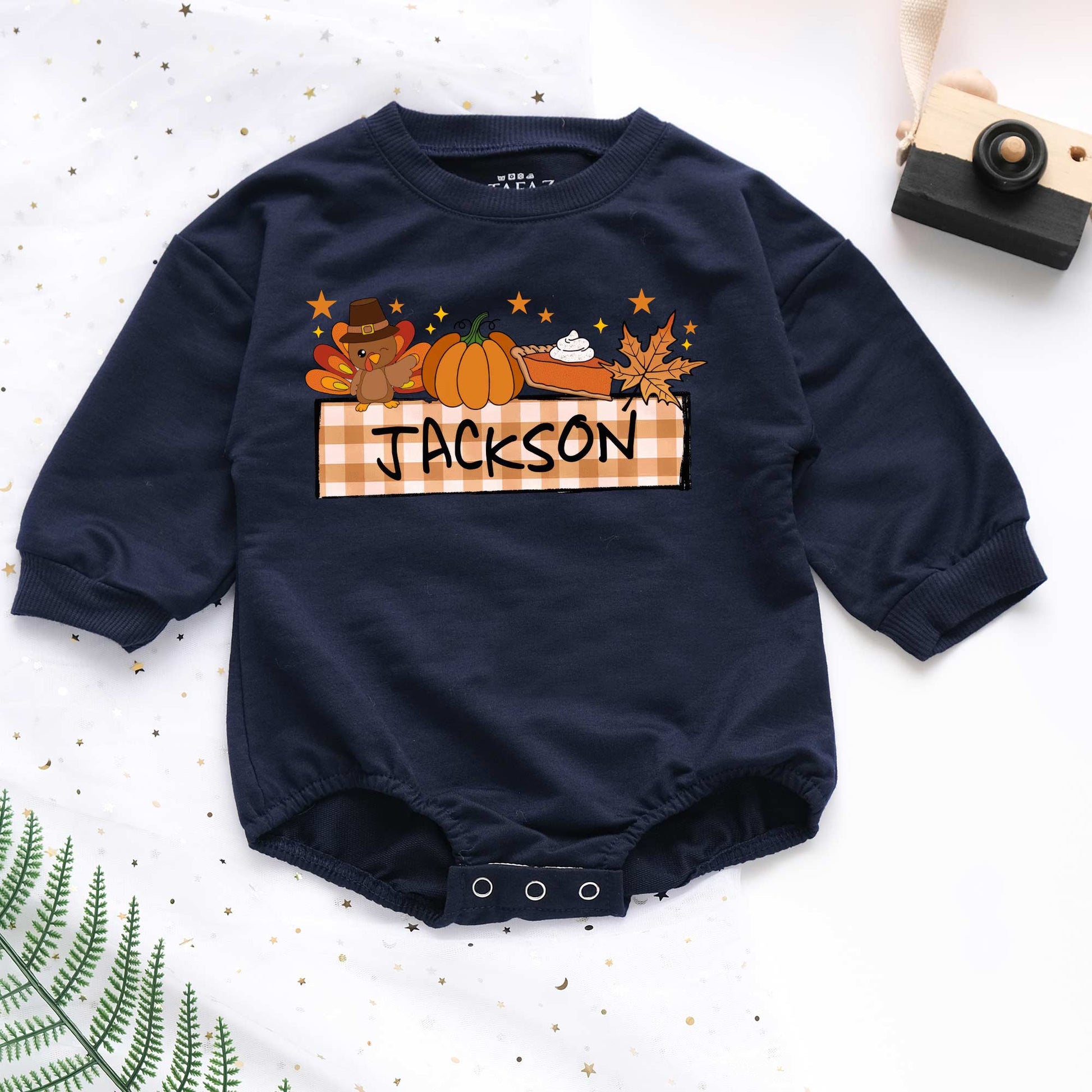 Thanksgiving Personalized Baby Romper - Short/Long Sleeve (0-2Y) - LuthCreative