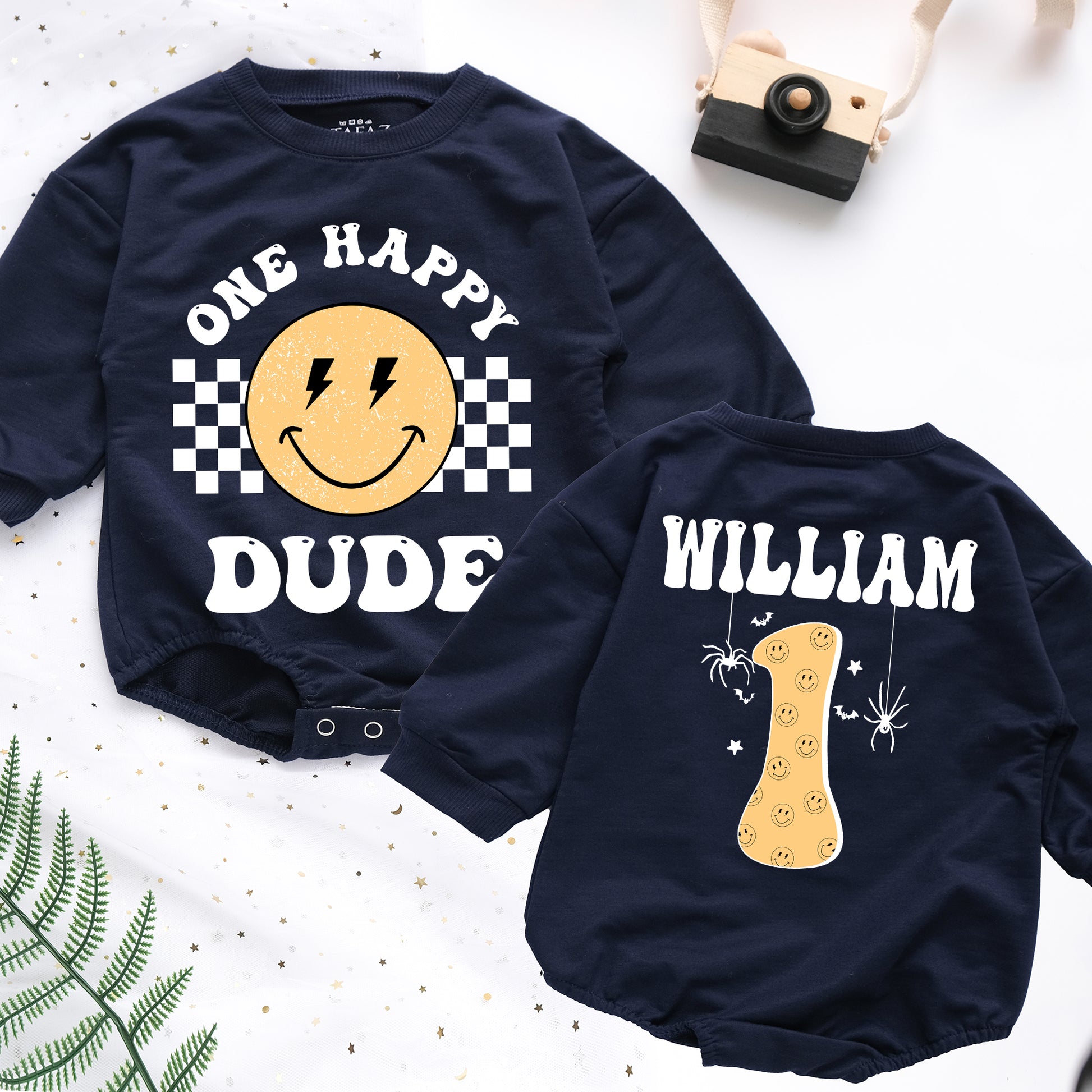 One Happy Dude Personalized Baby Romper - Short/Long Sleeve (0-2Y) - LuthCreative