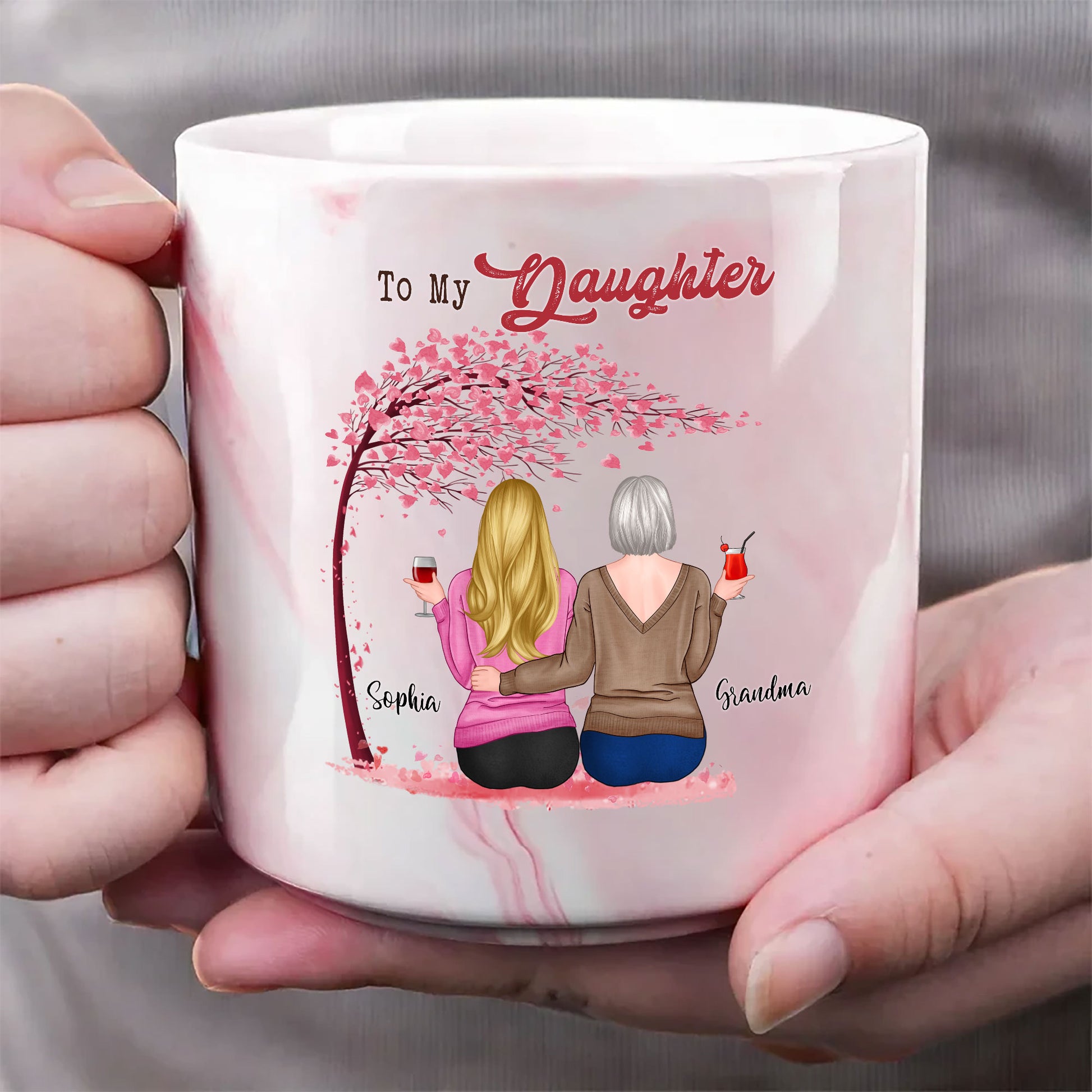 Never Forget That I Love You - Family Personalized Custom Marble Mug