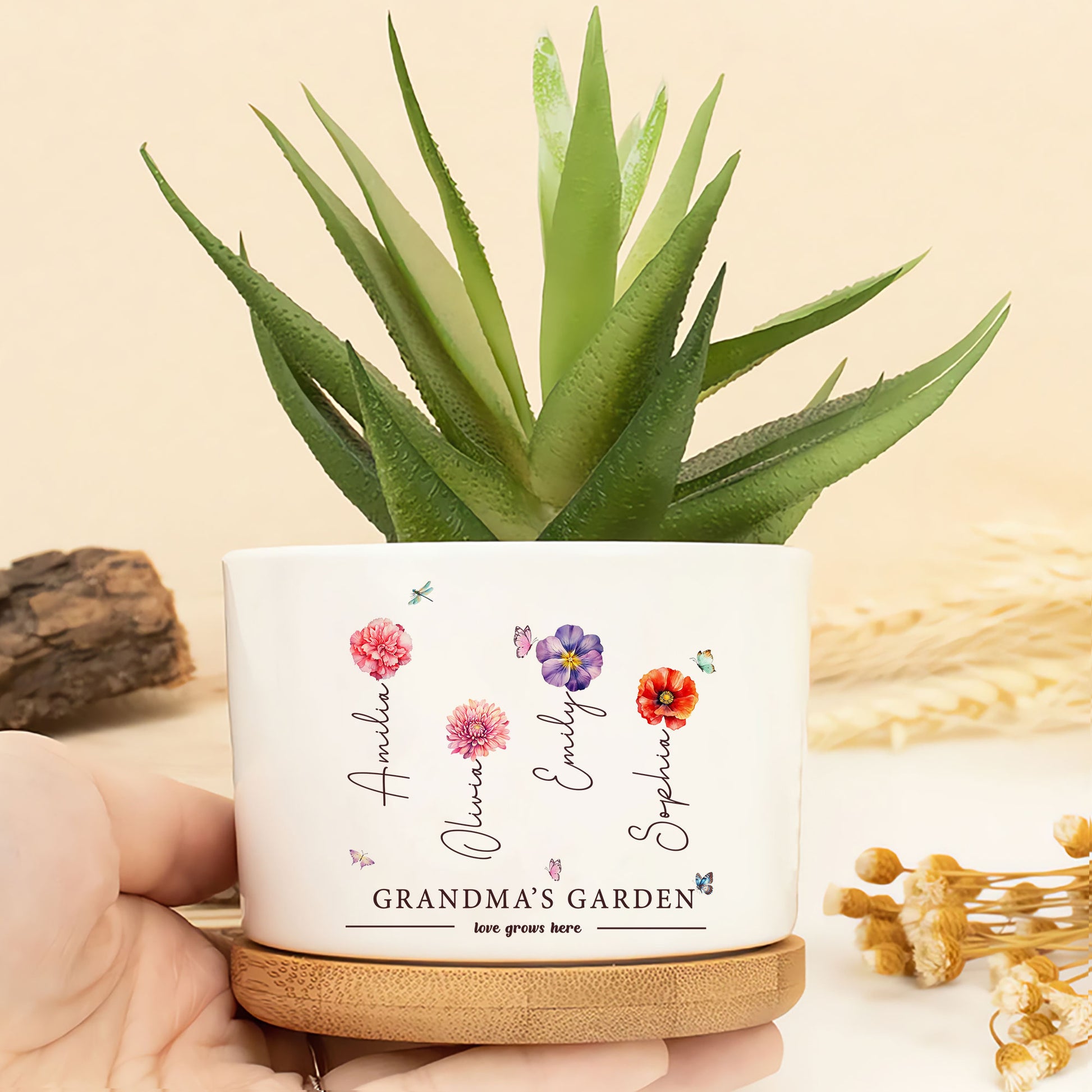 Nurture Love and Memories with Grandma’s Personalized Birth Flower Pot
