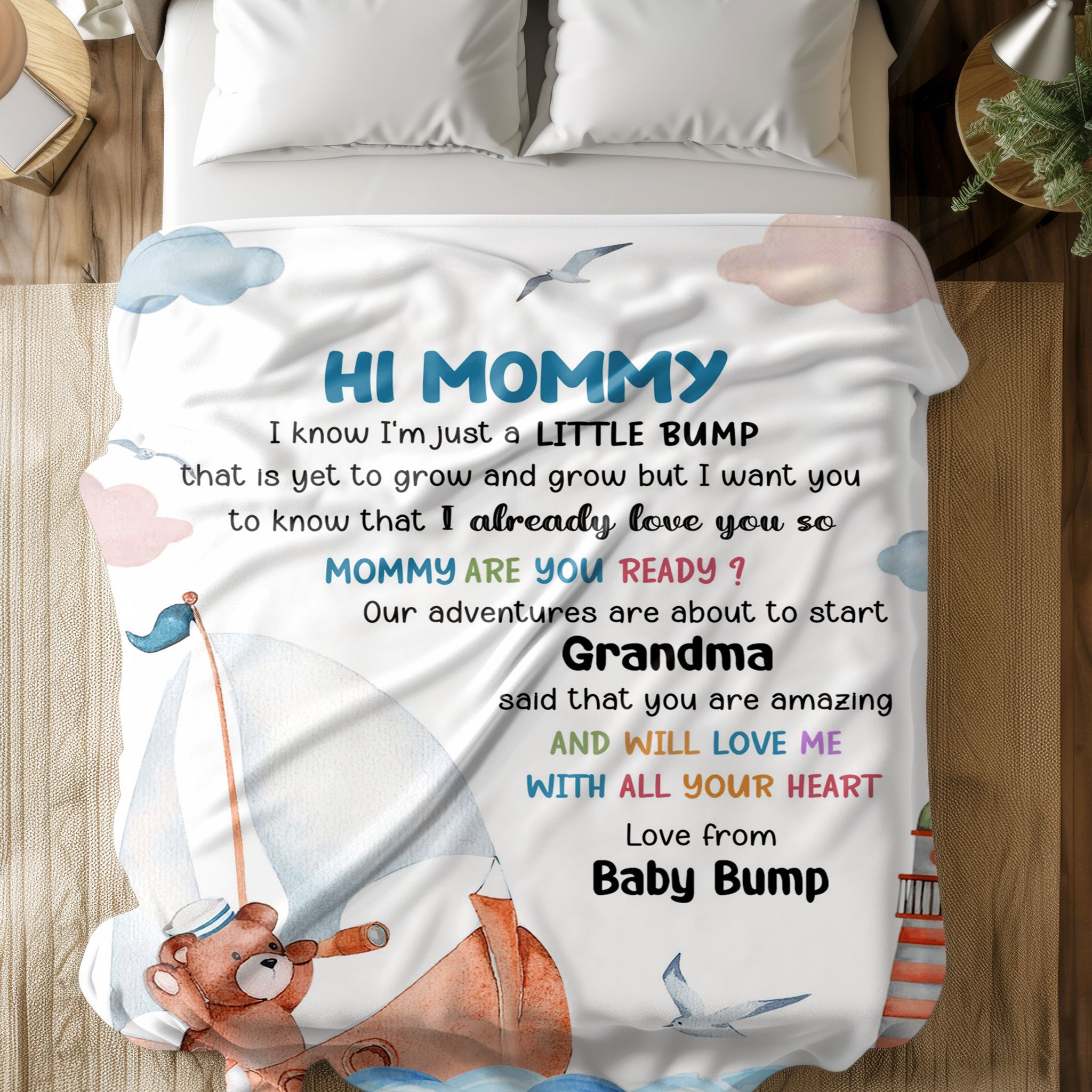 Nurturing LoveA Cozy Embrace: Celebrating Motherhood with the Special Bump Blanket: The Magical Mommy I Know I'm Just A Little Bump Personalized Blanket