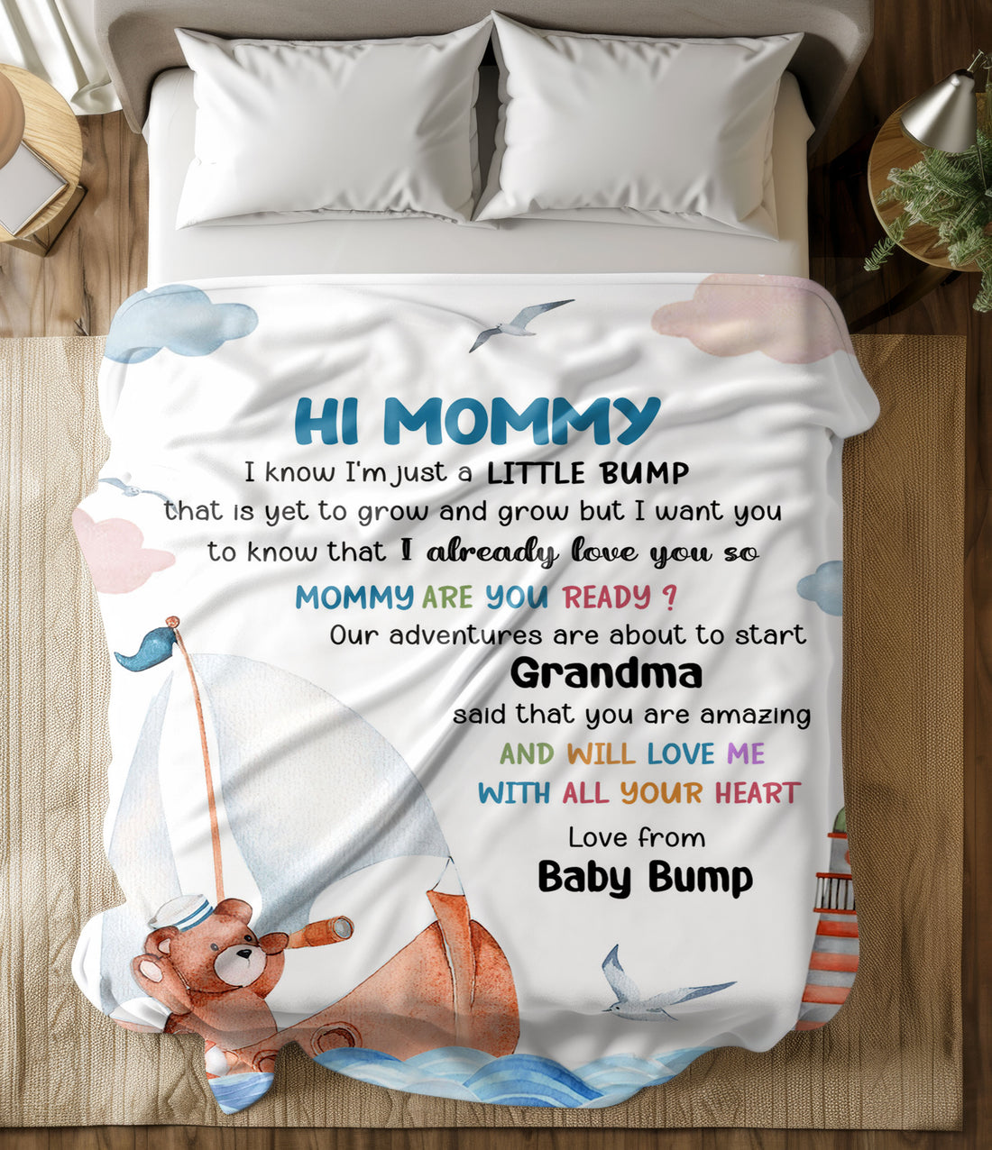 Nurturing LoveA Cozy Embrace: Celebrating Motherhood with the Special Bump Blanket: The Magical Mommy I Know I'm Just A Little Bump Personalized Blanket