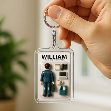 Office Worker Father's Day 3D Keychain - Personalized Professional Gift