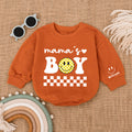 2 Sides Bodysuit Romper Long Sleeve Mama's Boy Personalized Custom Babysuit - Gift For Baby And Mom - LuthCreative