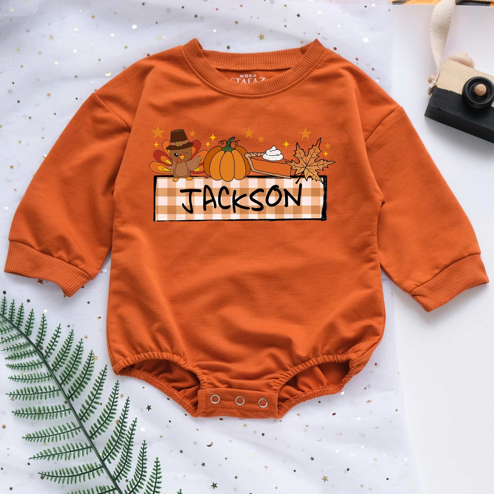 Thanksgiving Personalized Baby Romper - Short/Long Sleeve (0-2Y) - LuthCreative