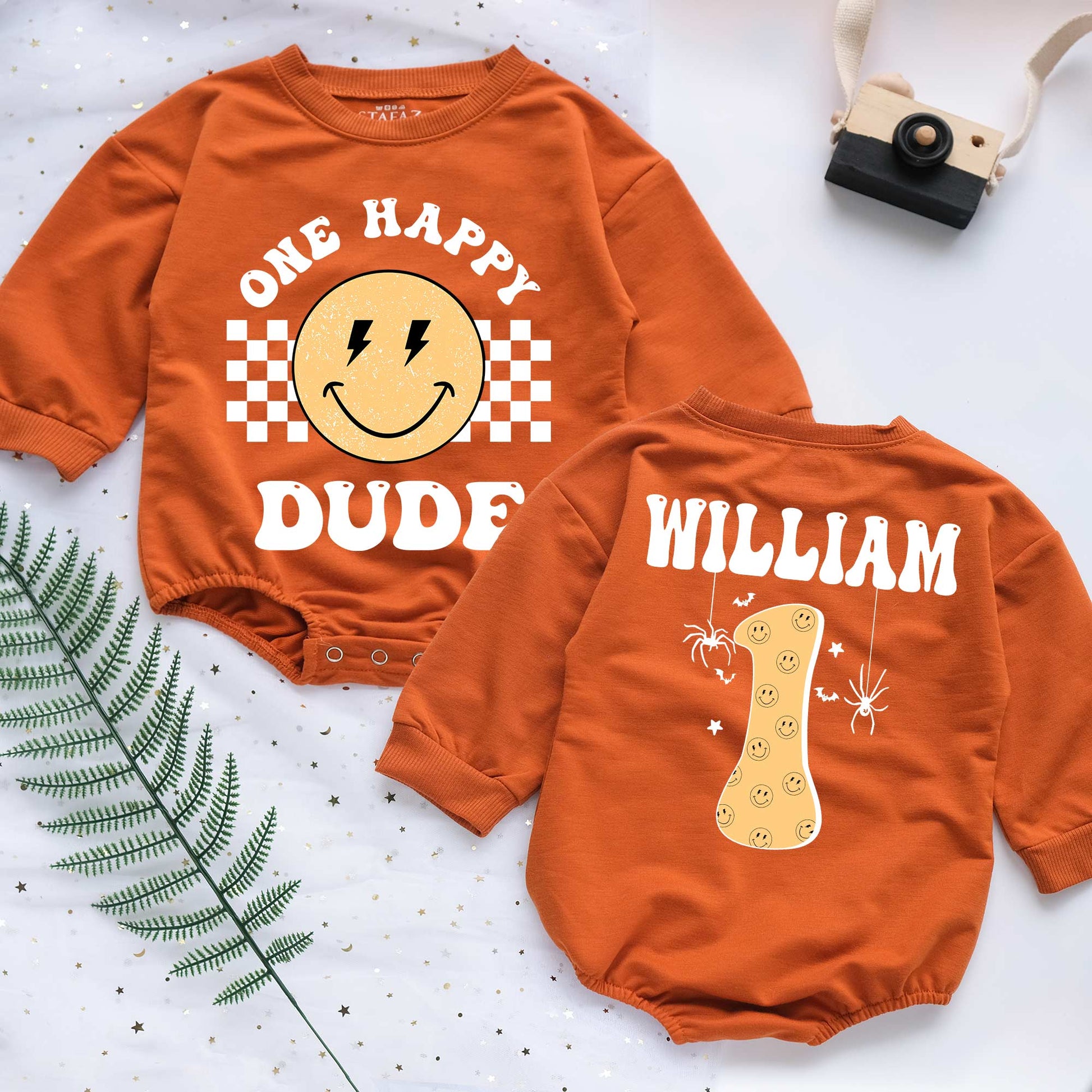 One Happy Dude Personalized Baby Romper - Short/Long Sleeve (0-2Y) - LuthCreative