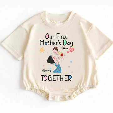 Make this first Mother's Day truly extraordinary and unforgettable with the 'Our First Mother's Day Together' Romper Baby Bodysuit. Order yours today and give the gift of love, comfort, and cherished memories that will be treasured for a lifetime!