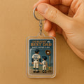 Personalized Baseball Dad Keychain – “I Caught the Best Dad” 3D Acrylic Gift from Daughter – Happy Father’s Day Keepsake


