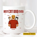 Personalized Best Cat Dad Ever Mug: Custom Names for Dad & Cats. The Ultimate Cat Lover Gift He'll Cherish Daily