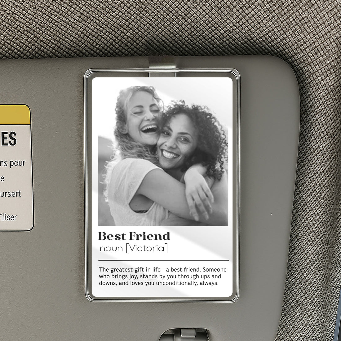 Custom Car Visor Clip for Best Friends – Personalized Gift for Her, Celebrating Unbreakable Bonds on Every Drive

