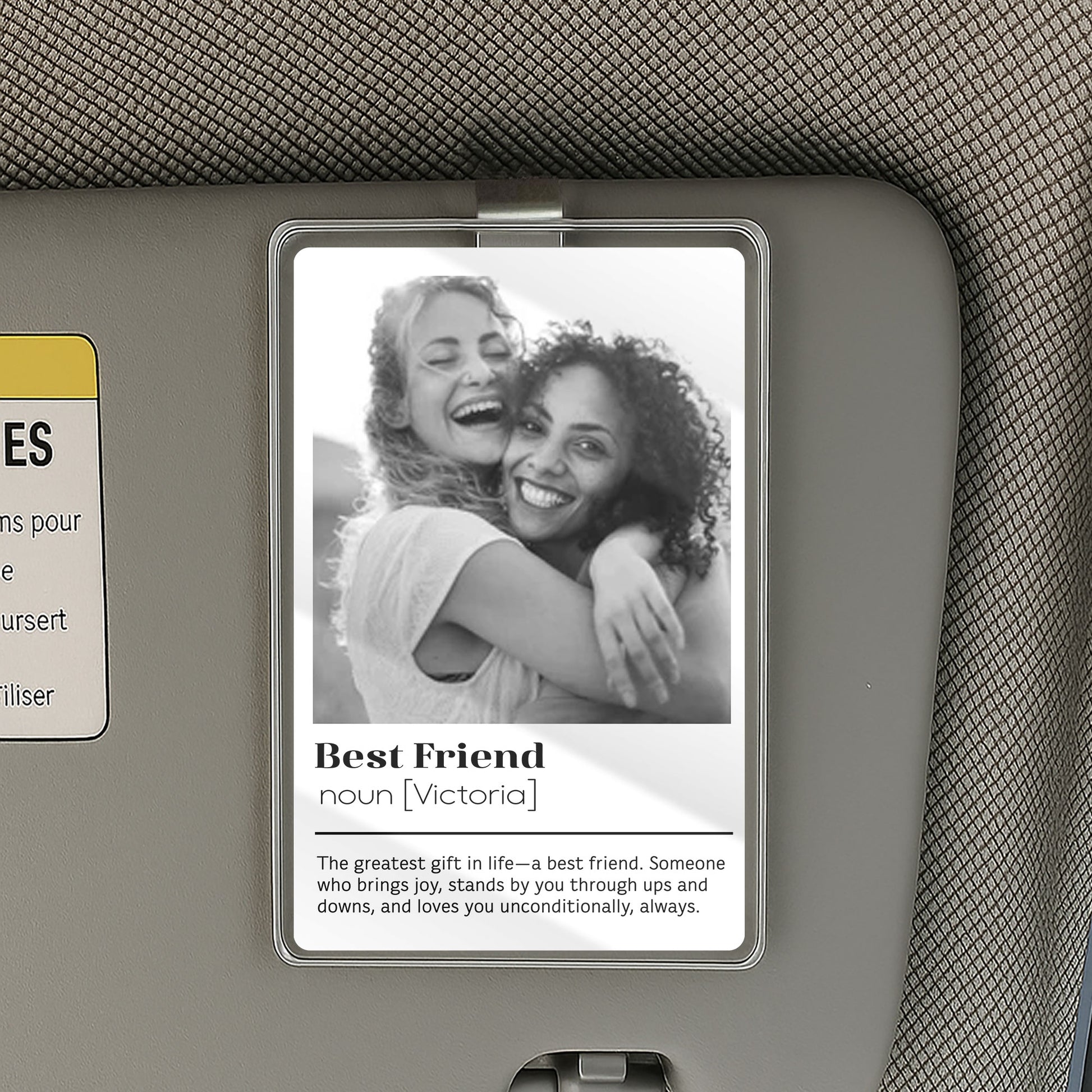 Personalized Best Friend Car Visor Clip – A Heartfelt Gift to Celebrate Your Ride-or-Die, Always There Through Ups and Downs