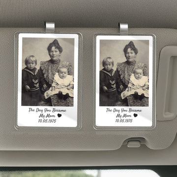 Personalized Car Visor Clip - Custom Photo Gift for Mom - The Day You Became My Mom

