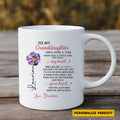 Personalized Ceramic Mug for Granddaughter – Emotional Gift from Grandma with Loving Message and Name Customization