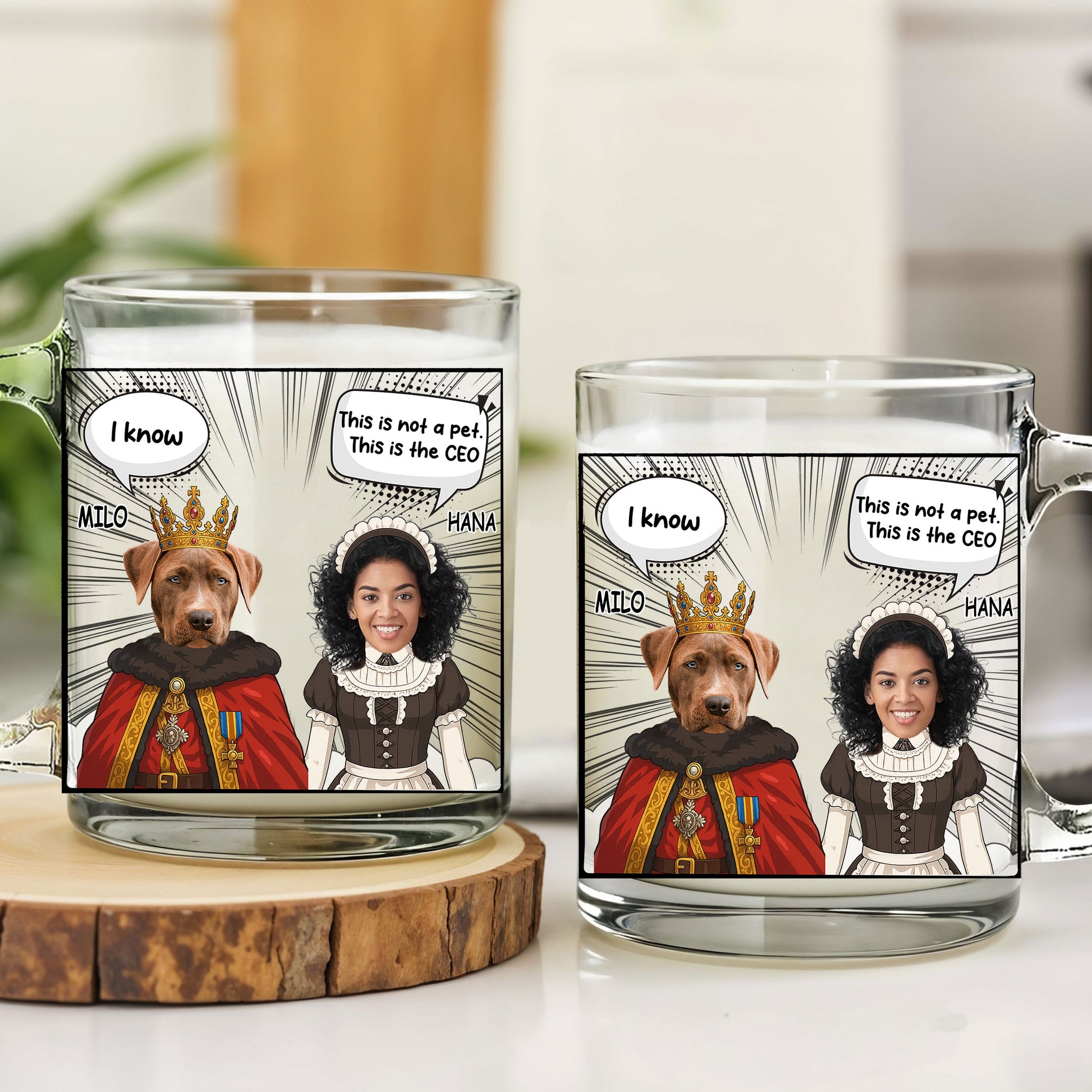 Personalized Comic Book Style Mug - Custom Dog & Owner Photo Gift
