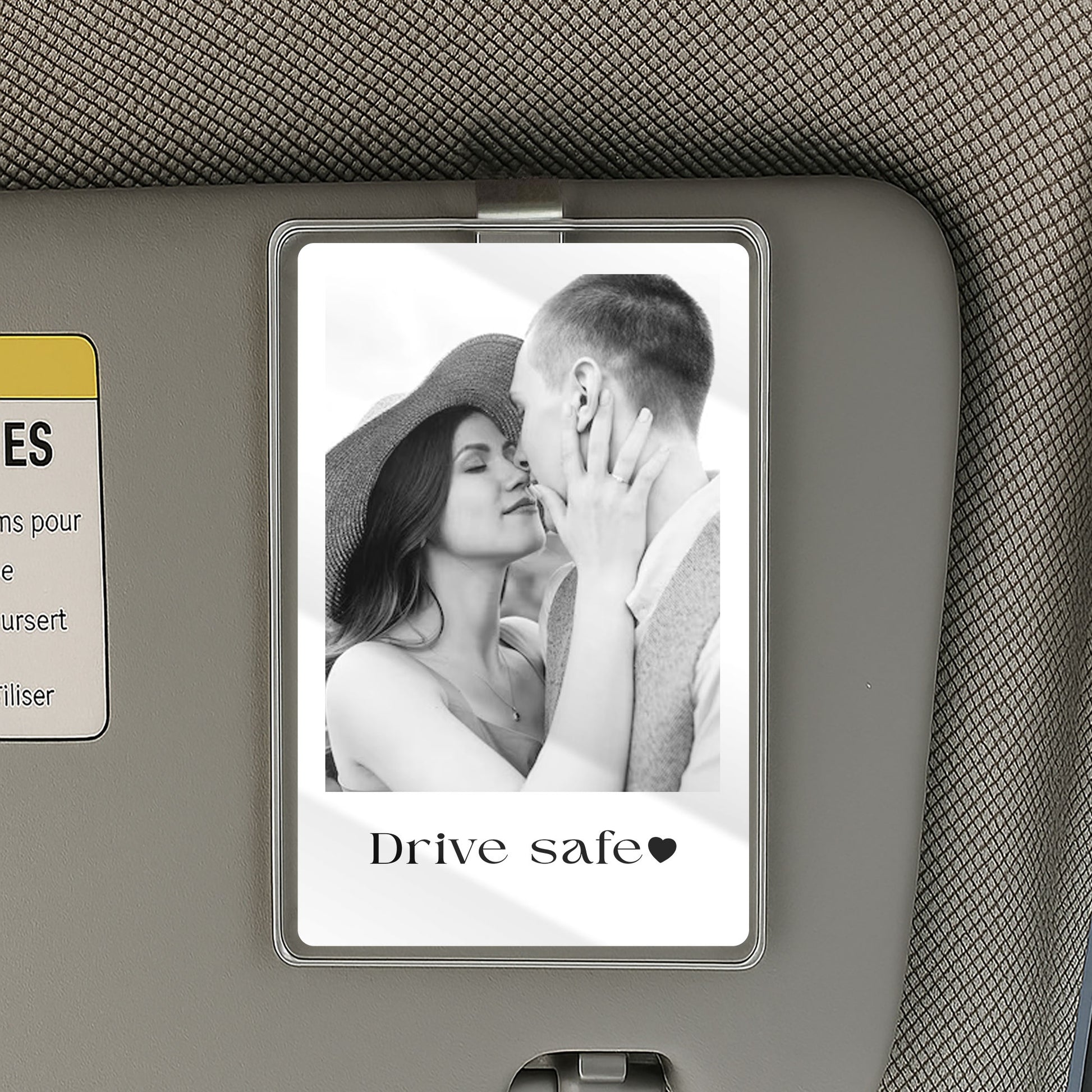 Personalized Couple Car Visor Clip – Add Your Photo & Loving Words for the Perfect Romantic Everyday Reminder