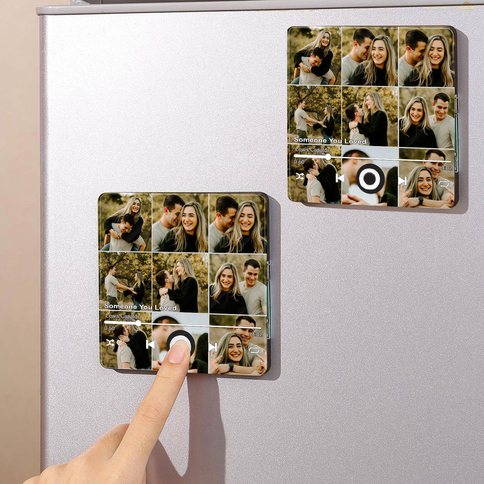 Personalized Couple Photo & Music Fridge Magnet | Custom Romantic Keepsake Gift
