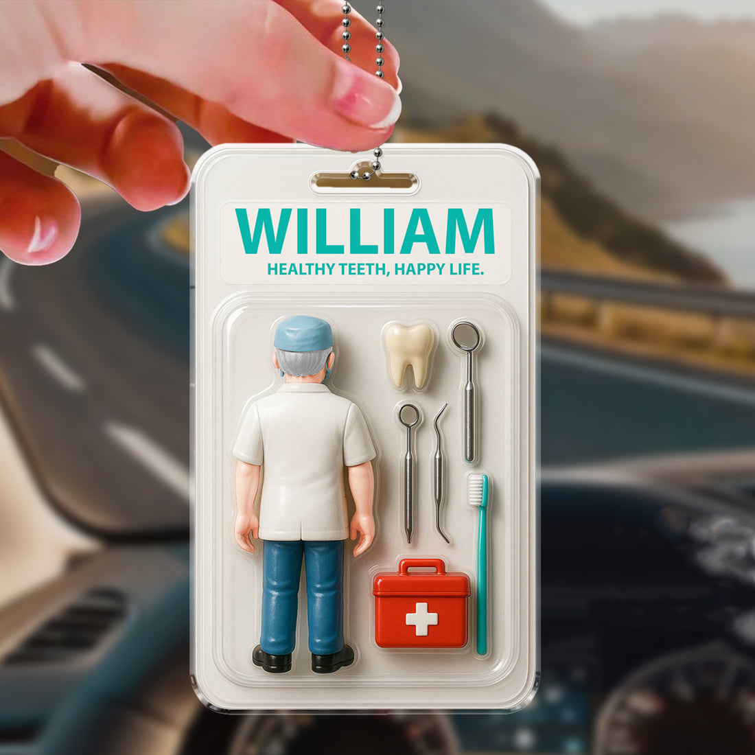 Personalized Dentist Car Hanging Ornament - Custom Name Dental Gift