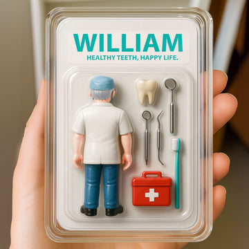 Personalized Dentist Father's Day Gift Decor Acrylic Plaque - 3D Style "Healthy Teeth" Acrylic Plaque Custom Name
