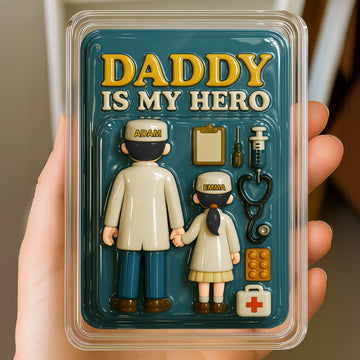 Personalized Doctor Dad Father's Day Gift Decor Acrylic Plaque - Custom 3D Style Father's Day Gift for Him "Daddy Is My Hero" Acrylic