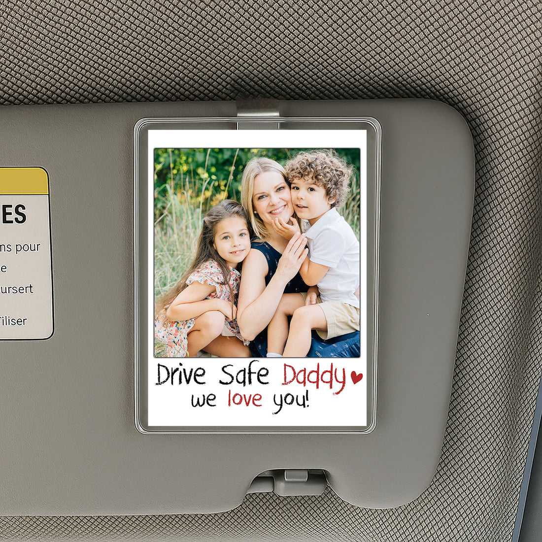 Personalized Drive Safe Daddy Photo Car Visor Clip – Custom Acrylic Car Accessory Gift for Father’s Day 2025 from Kids – Unique Gift for Loving Dads