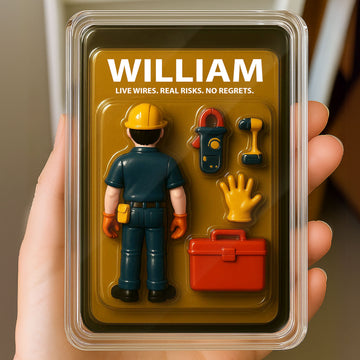 Personalized Electrician Father's Day Gift - 3D Style "Live Wires" Acrylic Plaque Custom Name
