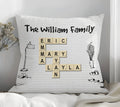 Personalized Family Cartoon Crossword Pillow with Names
