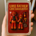 Personalized Firefighter Father Daughter Father's Day Gift Decor Acrylic Plaque - Custom Firefighter Dad and Daughter Father's Day 3D Plaque