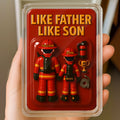 Personalized Firefighter Father Son Father's Day Gift Decor Acrylic Plaque - Custom Firefighter Dad and Son Father's Day 3D Plaque