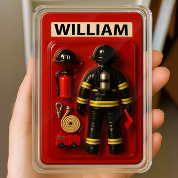 Personalized Firefighter Father's Day Decor Acrylic Plaque - 3D Style Acrylic Plaque Custom NameDesk Decor