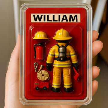 Personalized Firefighter Father's Day Gift - 3D Style Acrylic Plaque Custom Name 