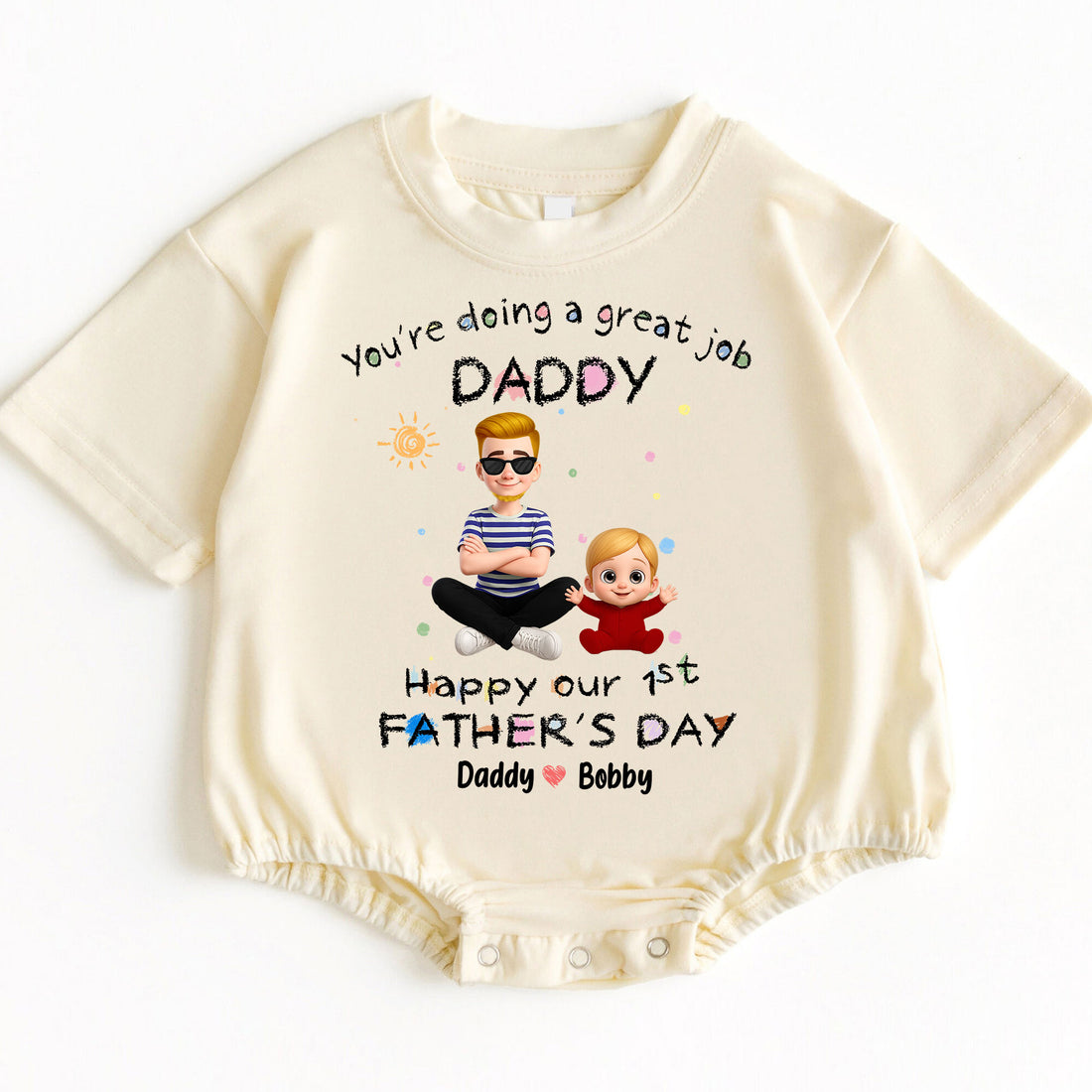 "Great Job Daddy" First Father's Day Personalized Romper