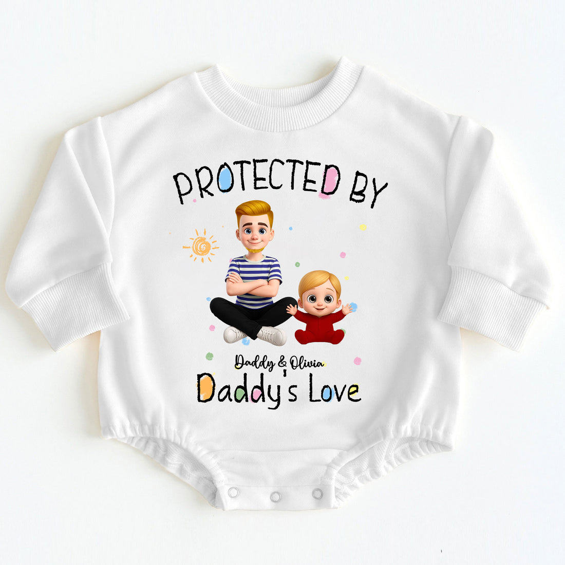 Protected By Daddy's Love Personalized Baby Romper