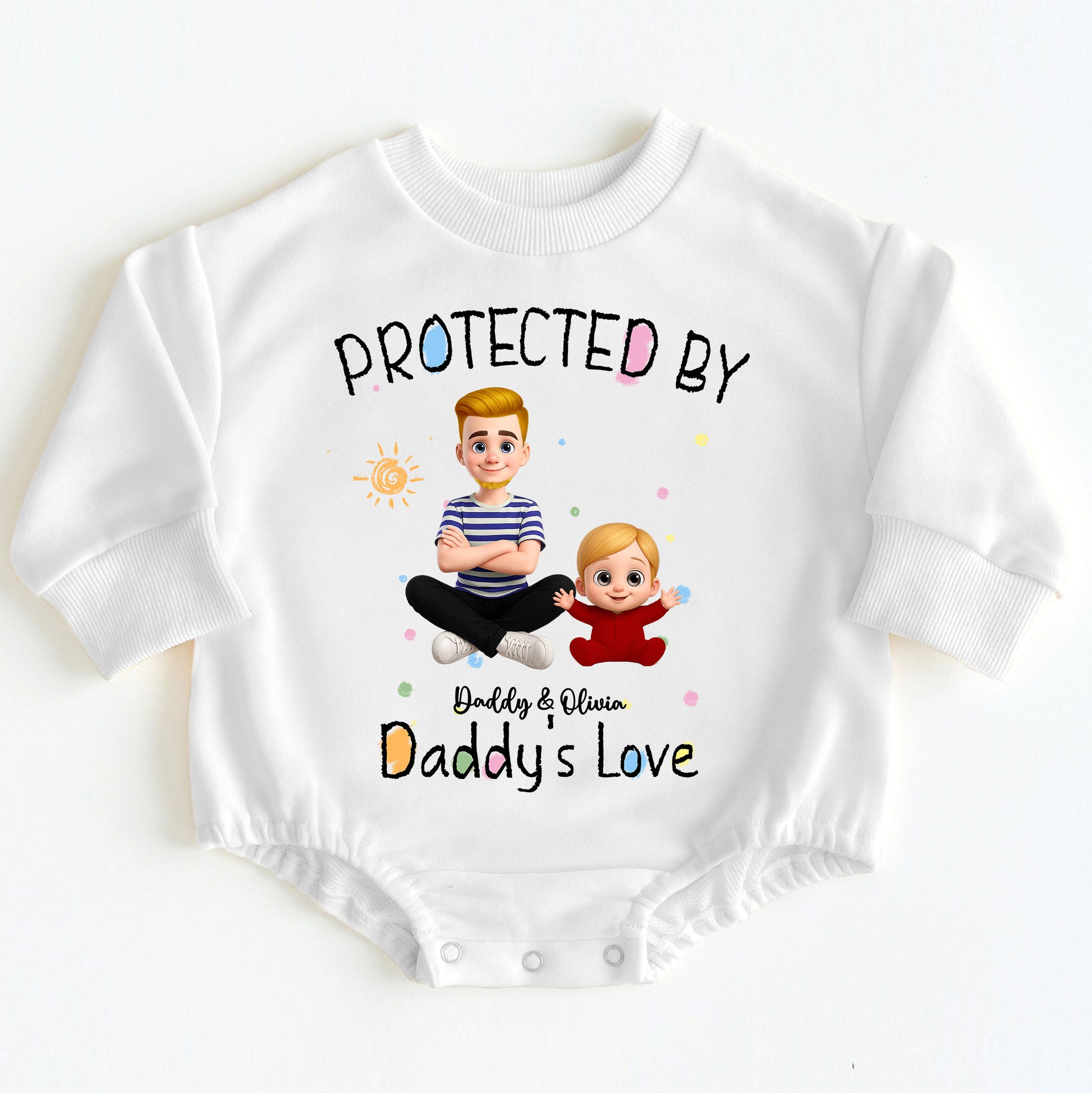 Personalized Gift for Dad from Baby - "Protected By Daddy's Love" Bodysuit