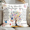 Personalized Granddaughter Pillow with High-Quality Print and Loving Message

