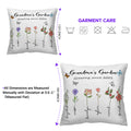 Personalized Grandma's Garden Pillow From Grandchildren With Names And Birth Flowers

