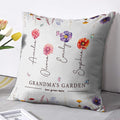Personalized Grandma's Garden Pillow for Mother's Day with Grandchild's Name and Birth Flower